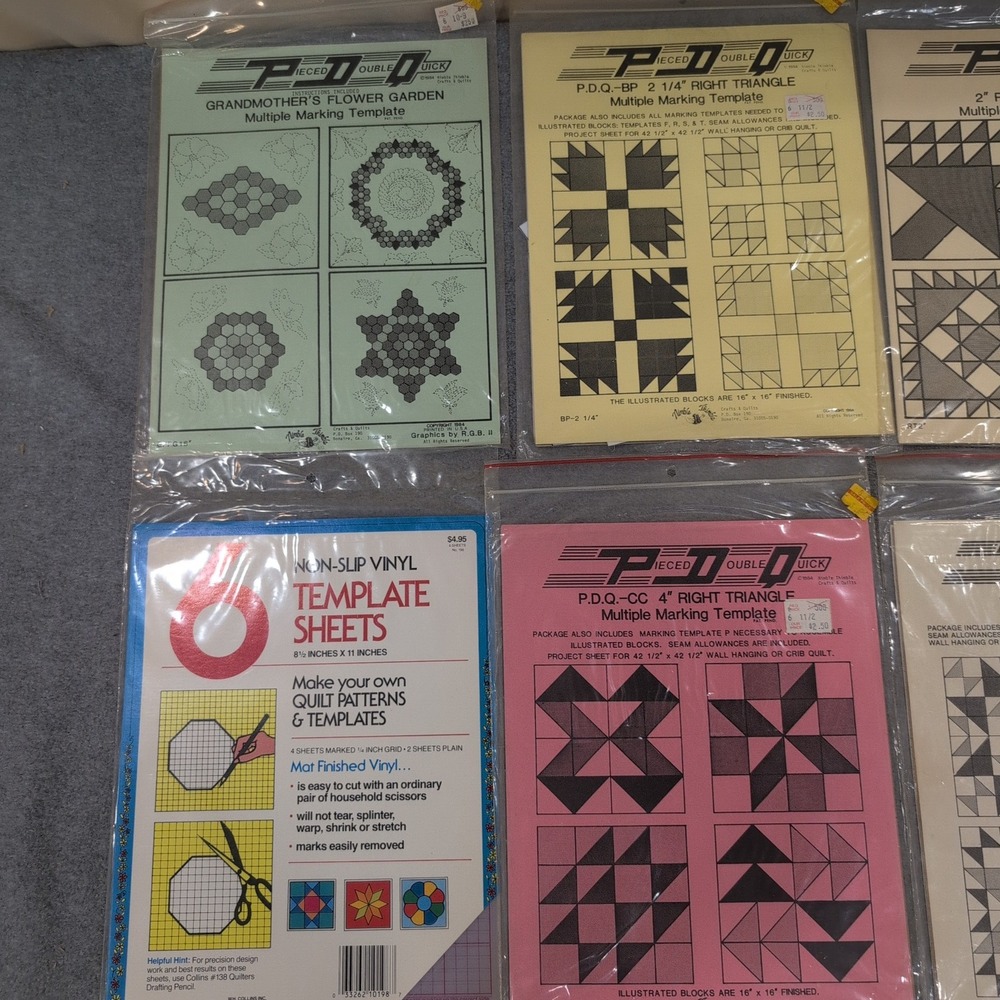 8pc Vintage PDQ Nimble Thimble Quilting Marking Templates Dresden Flower Garden‎ - Picture 2 of 3